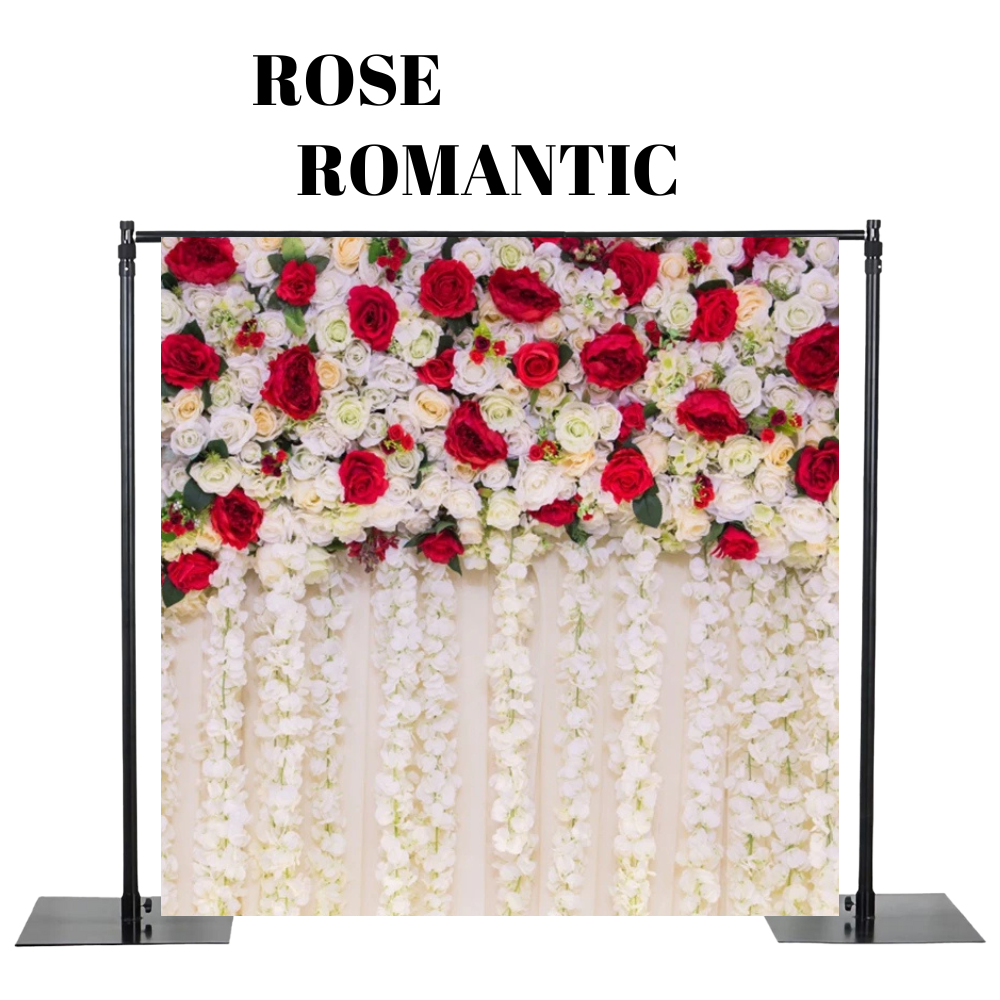 photobooth backdrop flowers